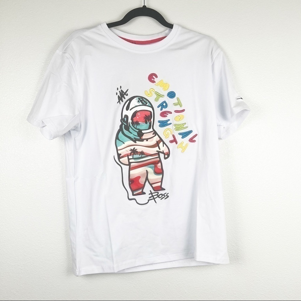 BKYS Emotional Strength Astronaut Short Sleeve Tee White Sz M NWT